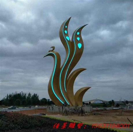 不锈钢城市烤漆凤凰雕塑 传统与科技的融合之美